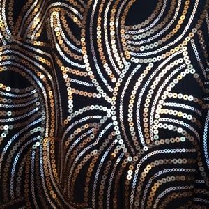 full sequin black and gold Bisou Bisou dress